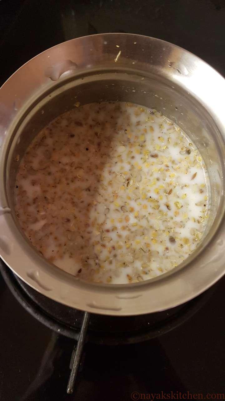 Bringing the Kashaya drink to a boil