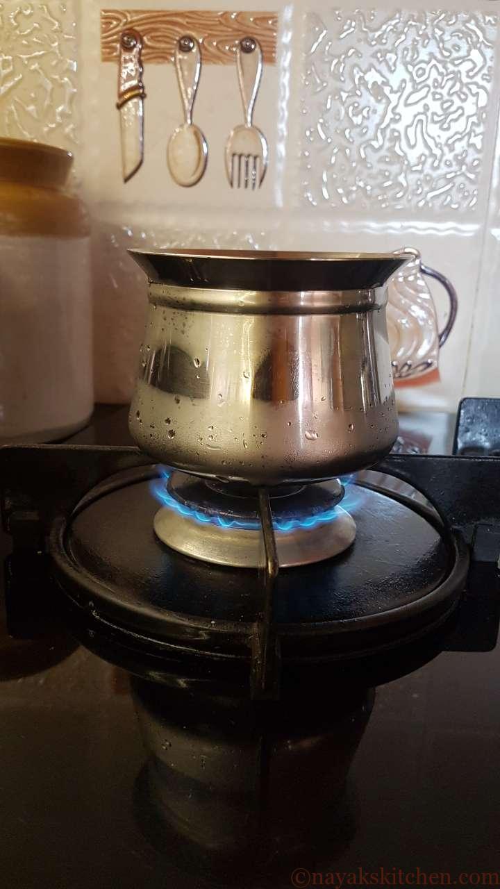 Bringing the Kashaya drink to a boil