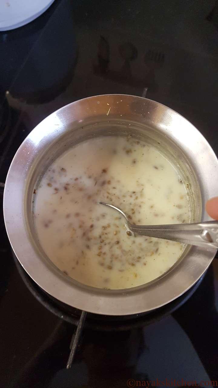 Stirring the kashayam drink