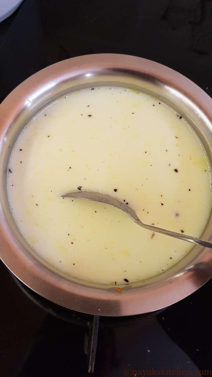 Mixing turmeric milk well