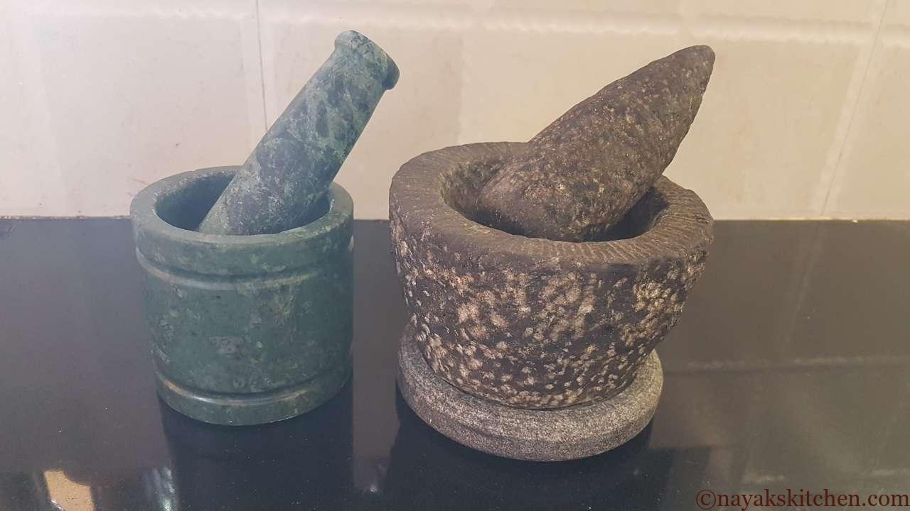 Marble and Stone mortar and pestle