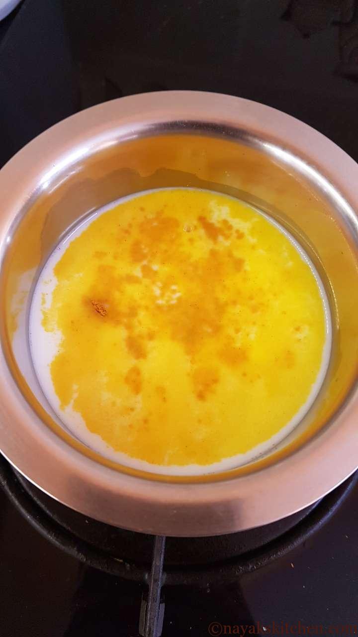 Turmeric powder in milk