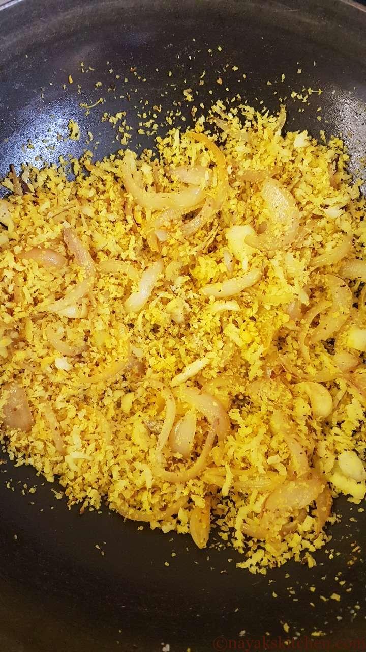 Roasted onion and coconut