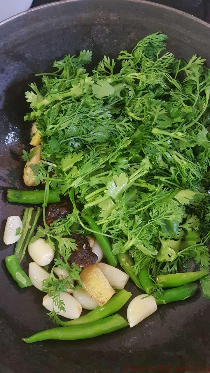 Adding coriander