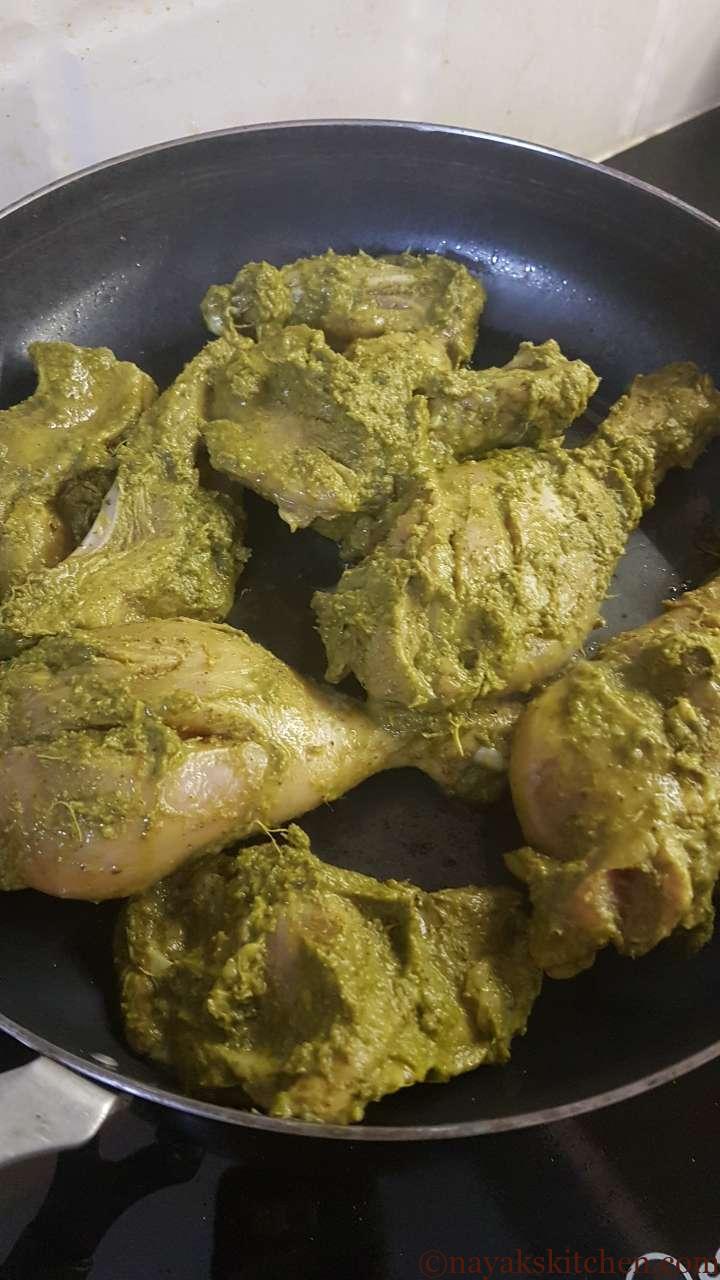 Cooking marinated chicken
