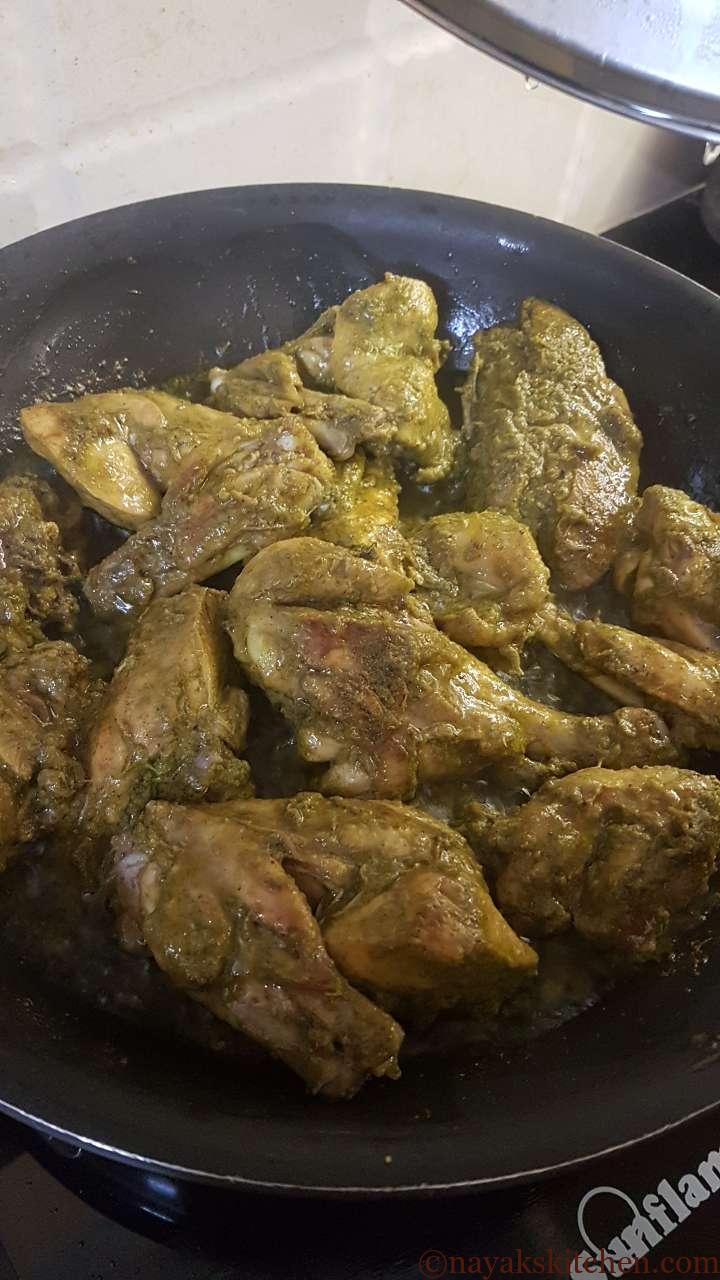 Cooking marinated chicken