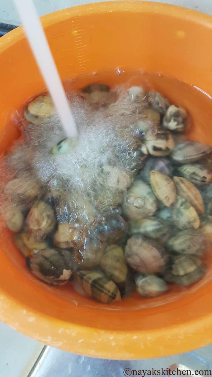 Washing Tisreo (Clams)