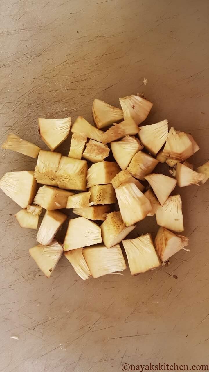 Chopped green jackfruit