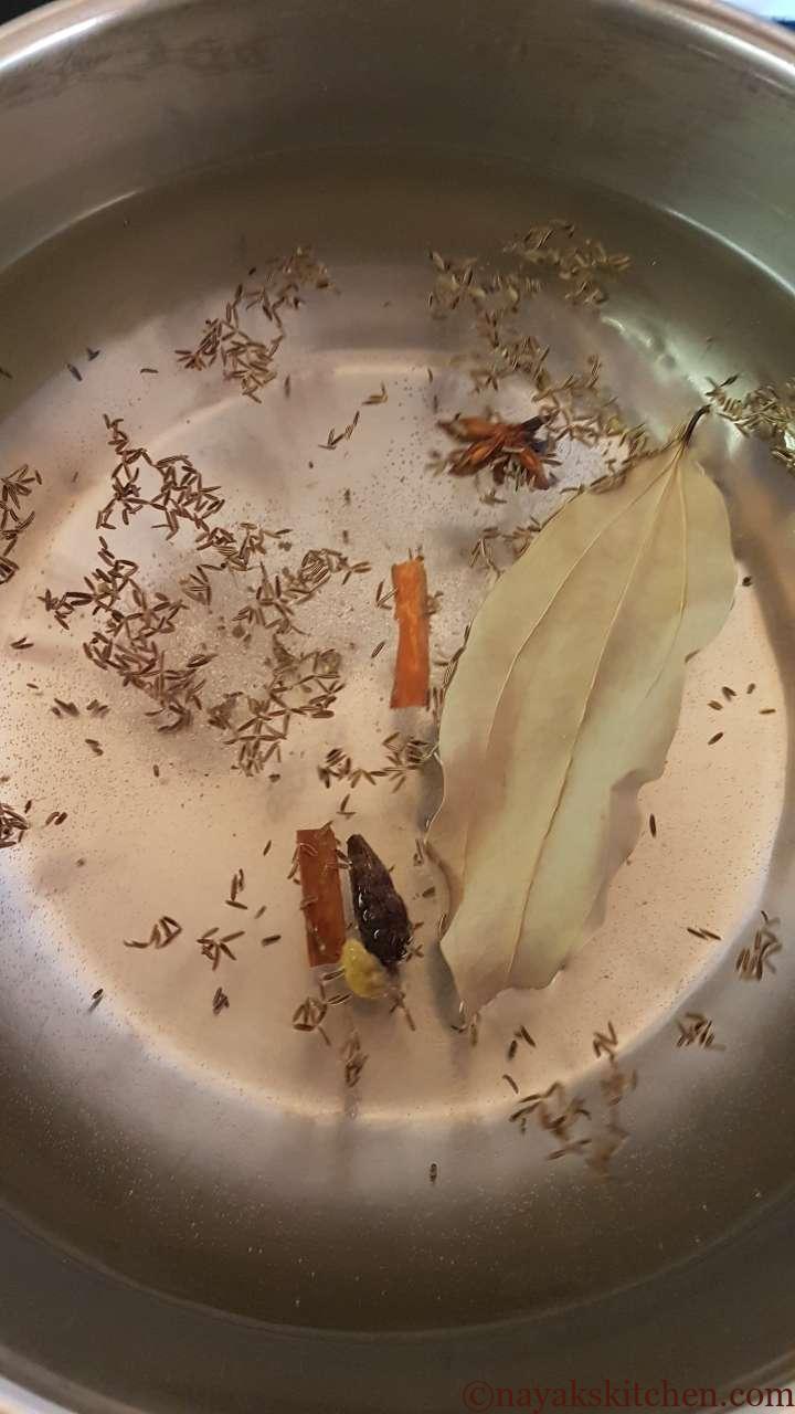 Adding whole spices to water