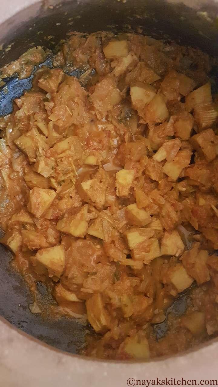 Drying up the masala