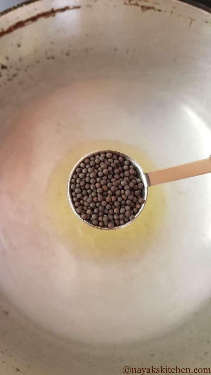 Adding mustard seeds