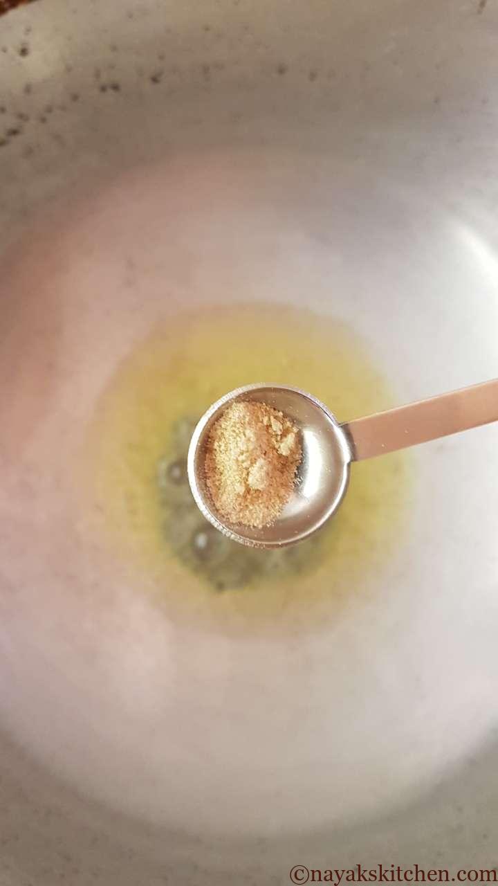 Adding hing or asafoetida