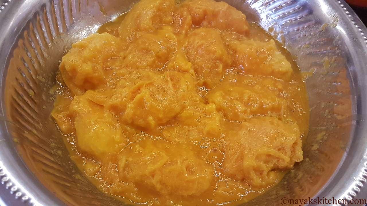 Squeezed mangoes for sasav