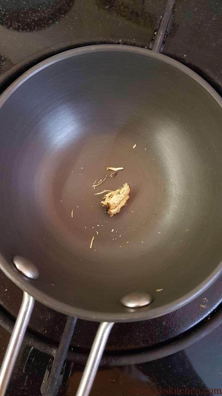 Dry roasting asafoetida