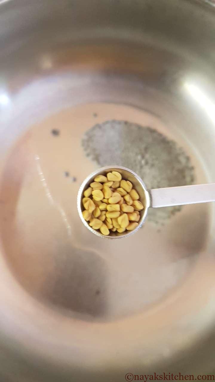 Adding fenugreek (methi) seeds