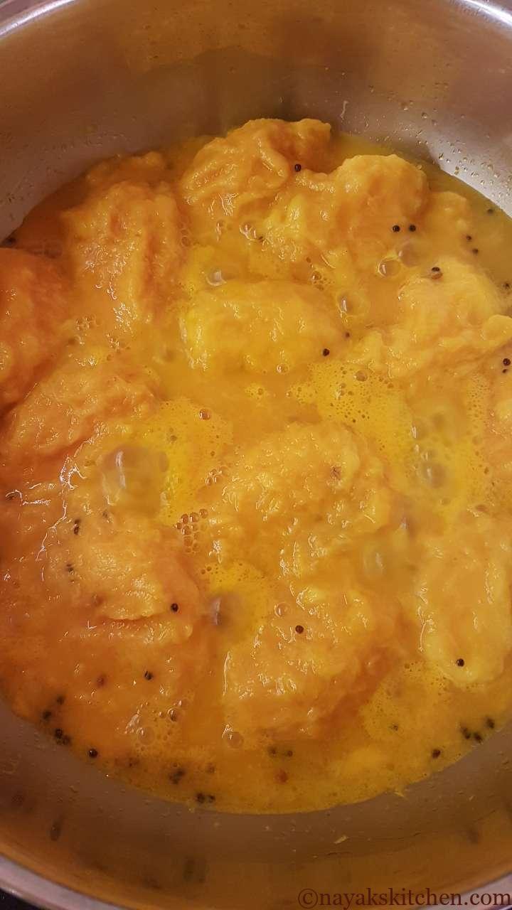 Cooked ripe mangoes