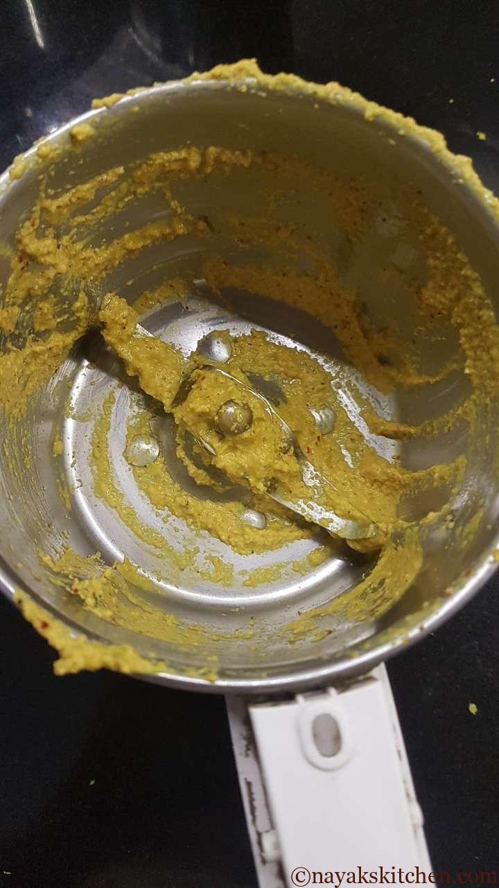 Empty the mixie jar and keep the ground mixture aside.