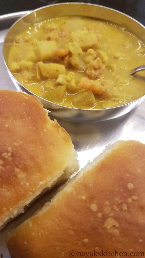 Sungta Bhaji-Pav (prawn potato curry)