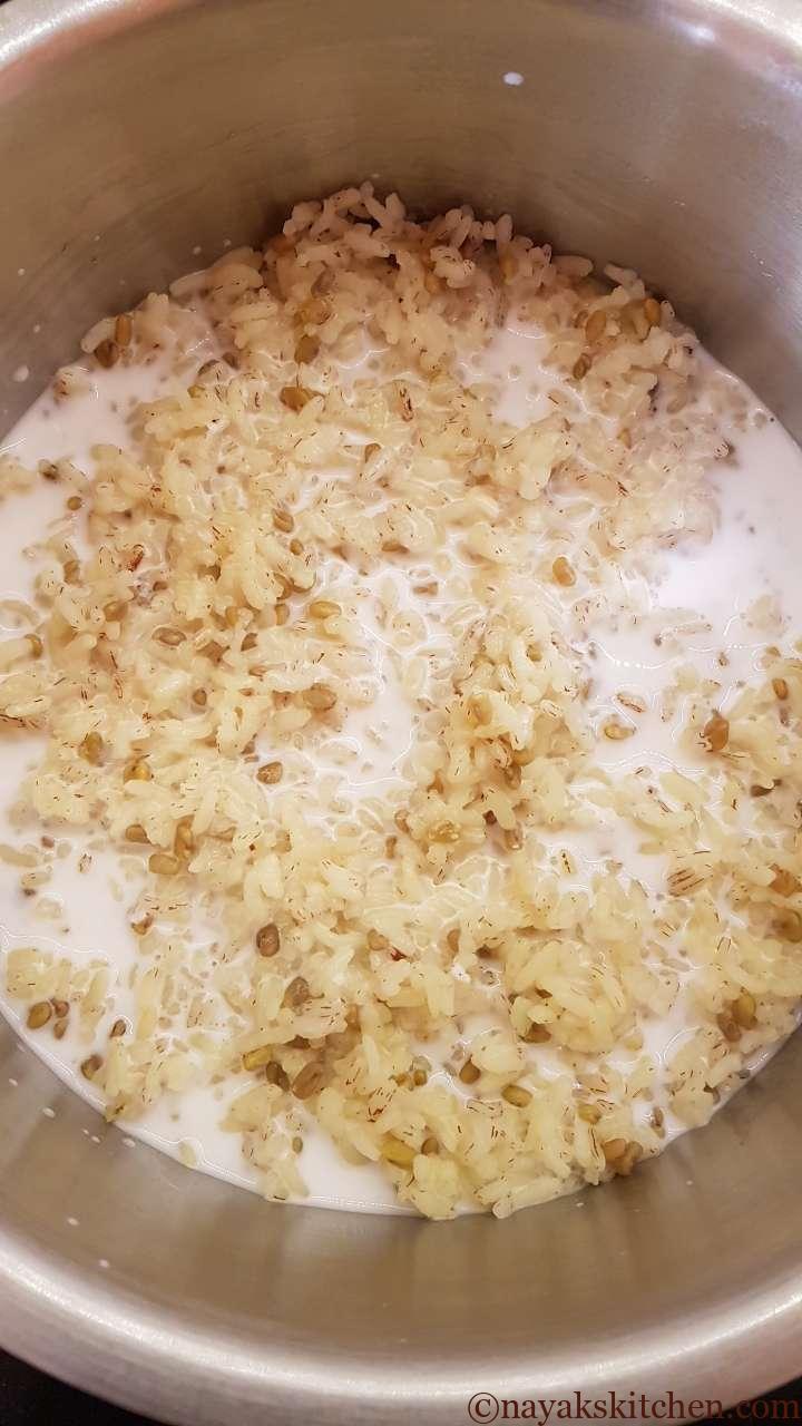 Rice-fenugreek-coconut milk