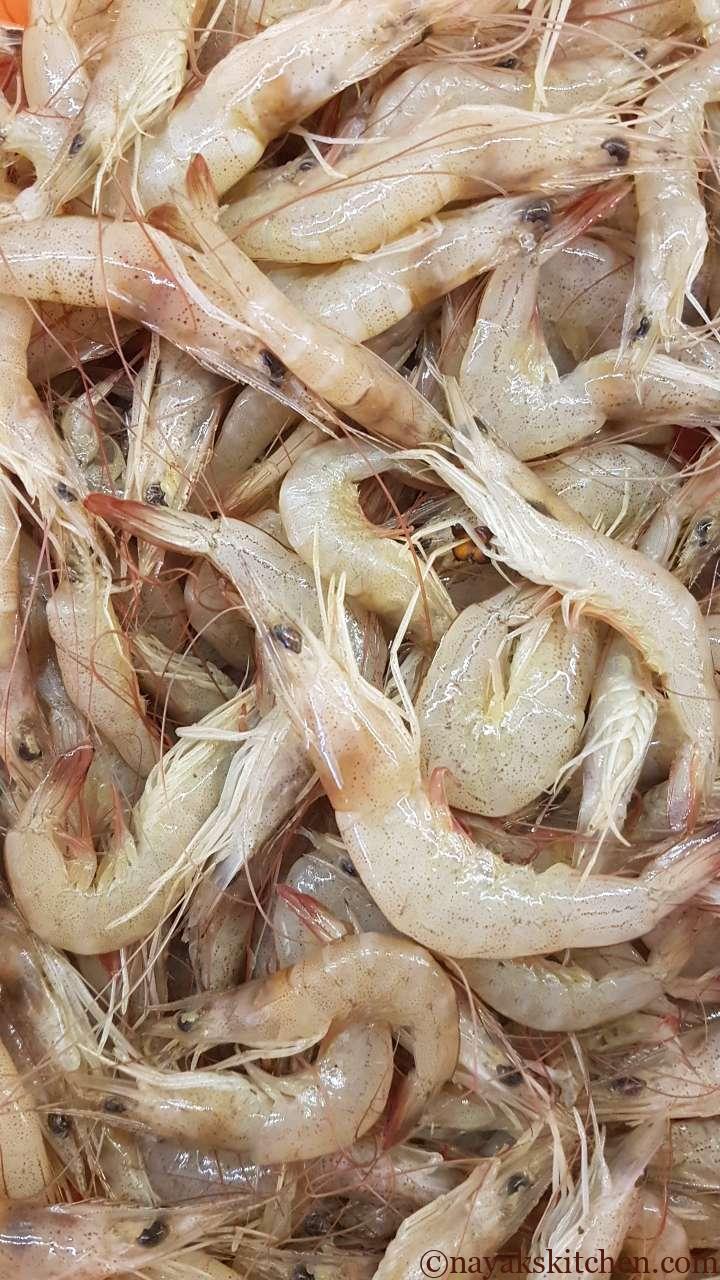Small prawns for curry
