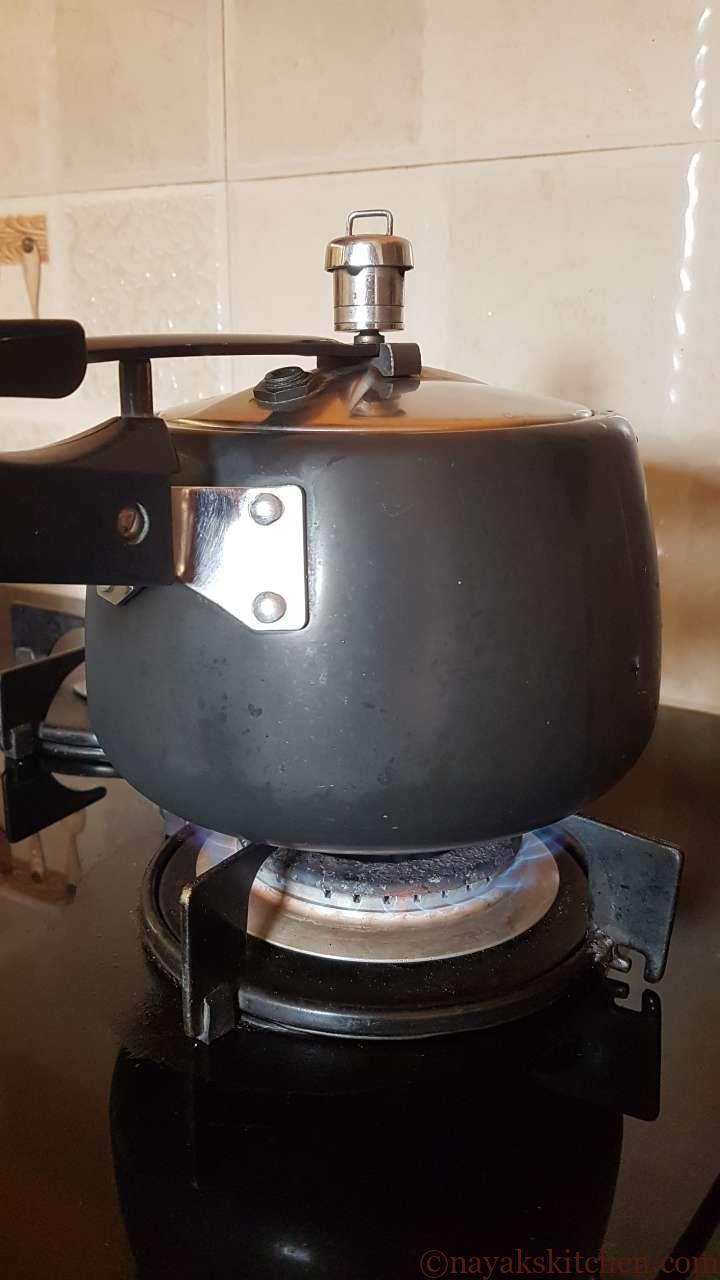 Pressure cooking tur dal