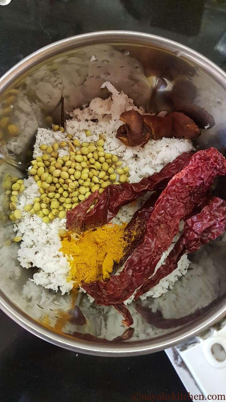 Goan drumstick curry ingredients