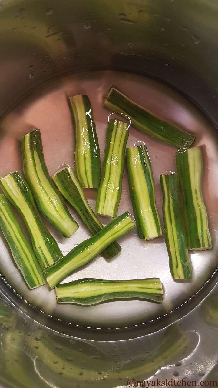 Drumsticks in a vessel